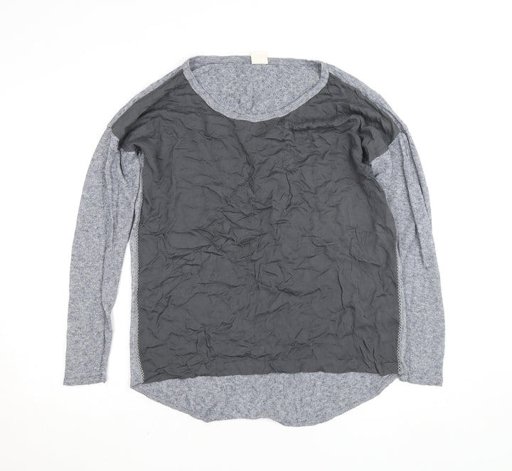 Yaya Men's Grey Long Sleeve Casual Top Large Cotton Blend