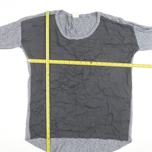 Yaya Men's Grey Long Sleeve Casual Top Large Cotton Blend