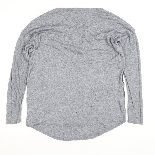 Yaya Men's Grey Long Sleeve Casual Top Large Cotton Blend