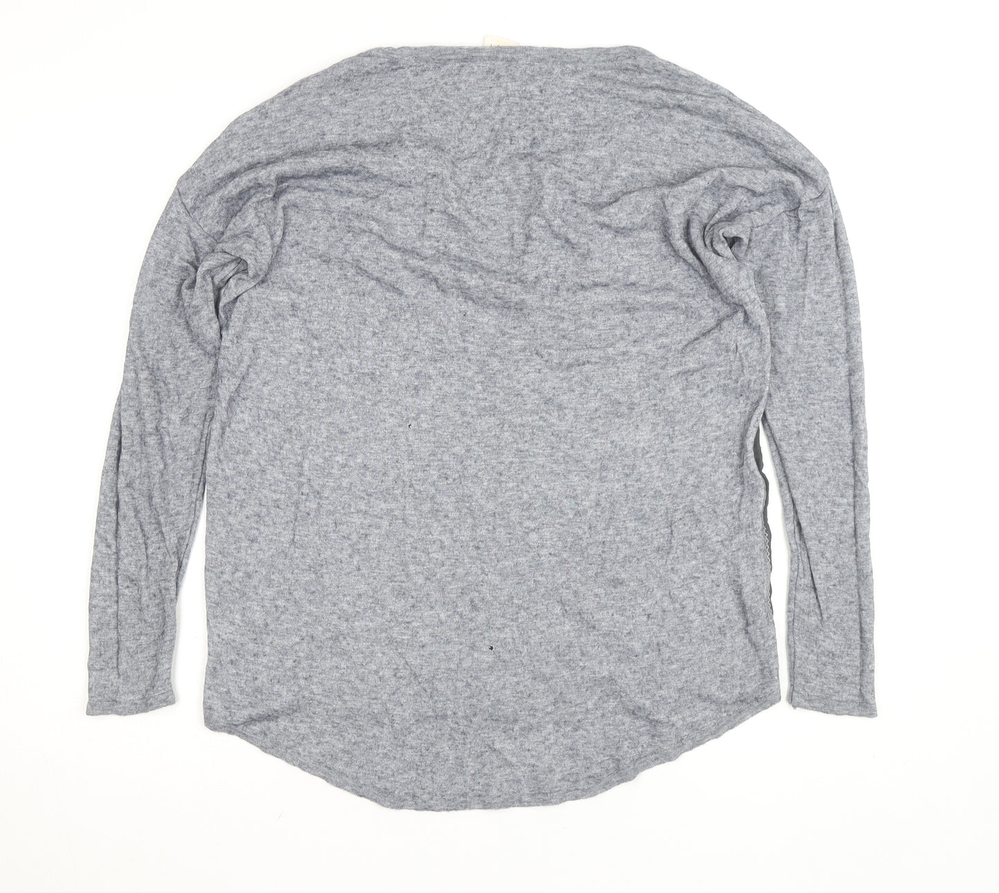 Yaya Men's Grey Long Sleeve Casual Top Large Cotton Blend