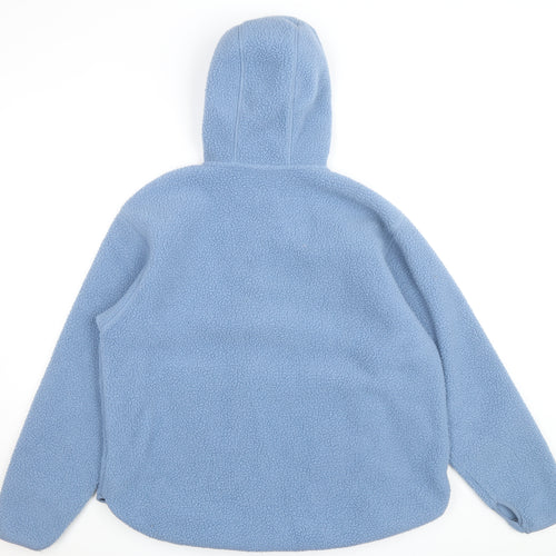 Dunnes Men's Blue Fleece Hooded Half Zip Active Jacket Size M