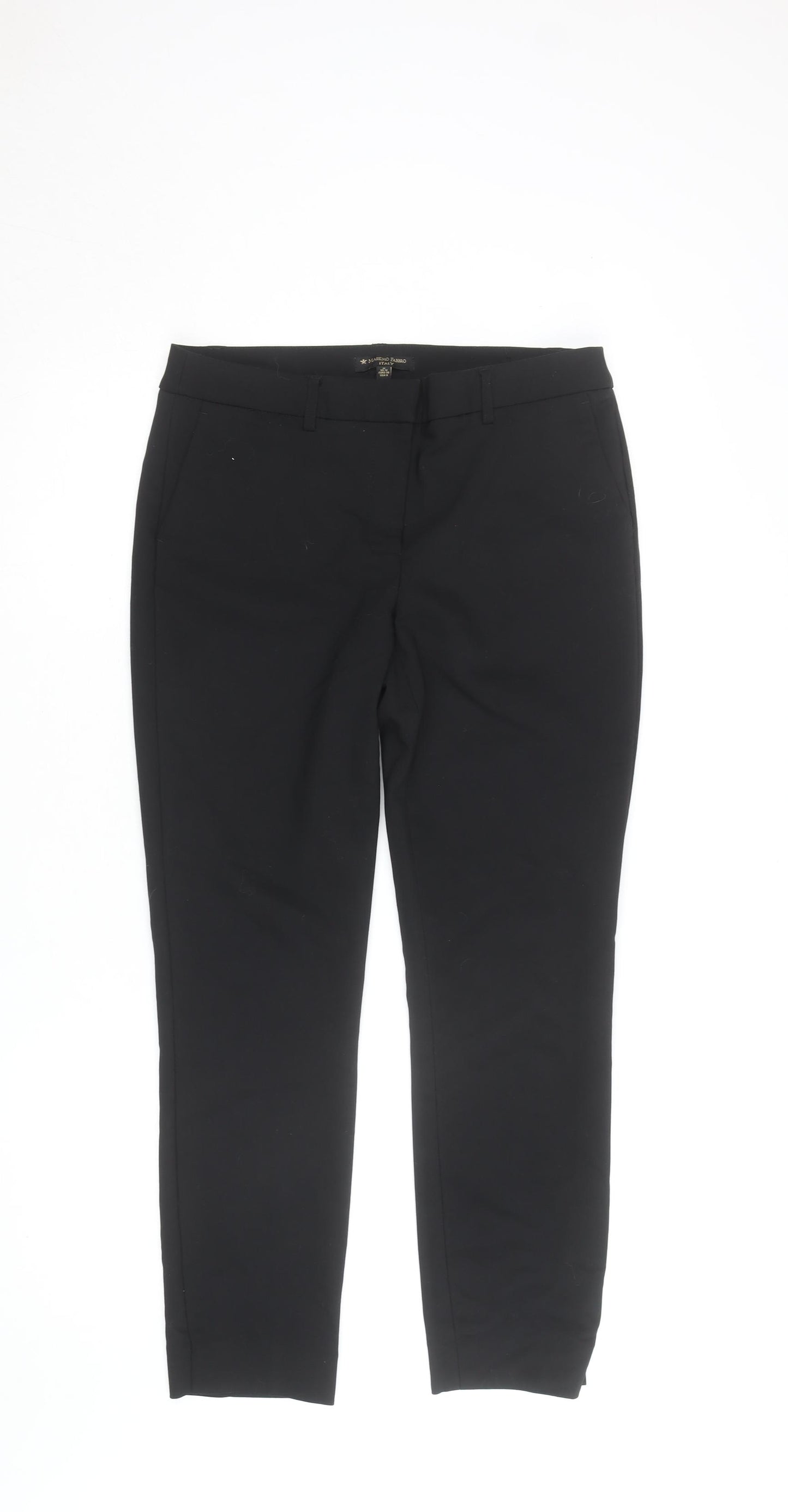 Massimo Fabbro Womens Black Slim Ankle Trousers Size 10