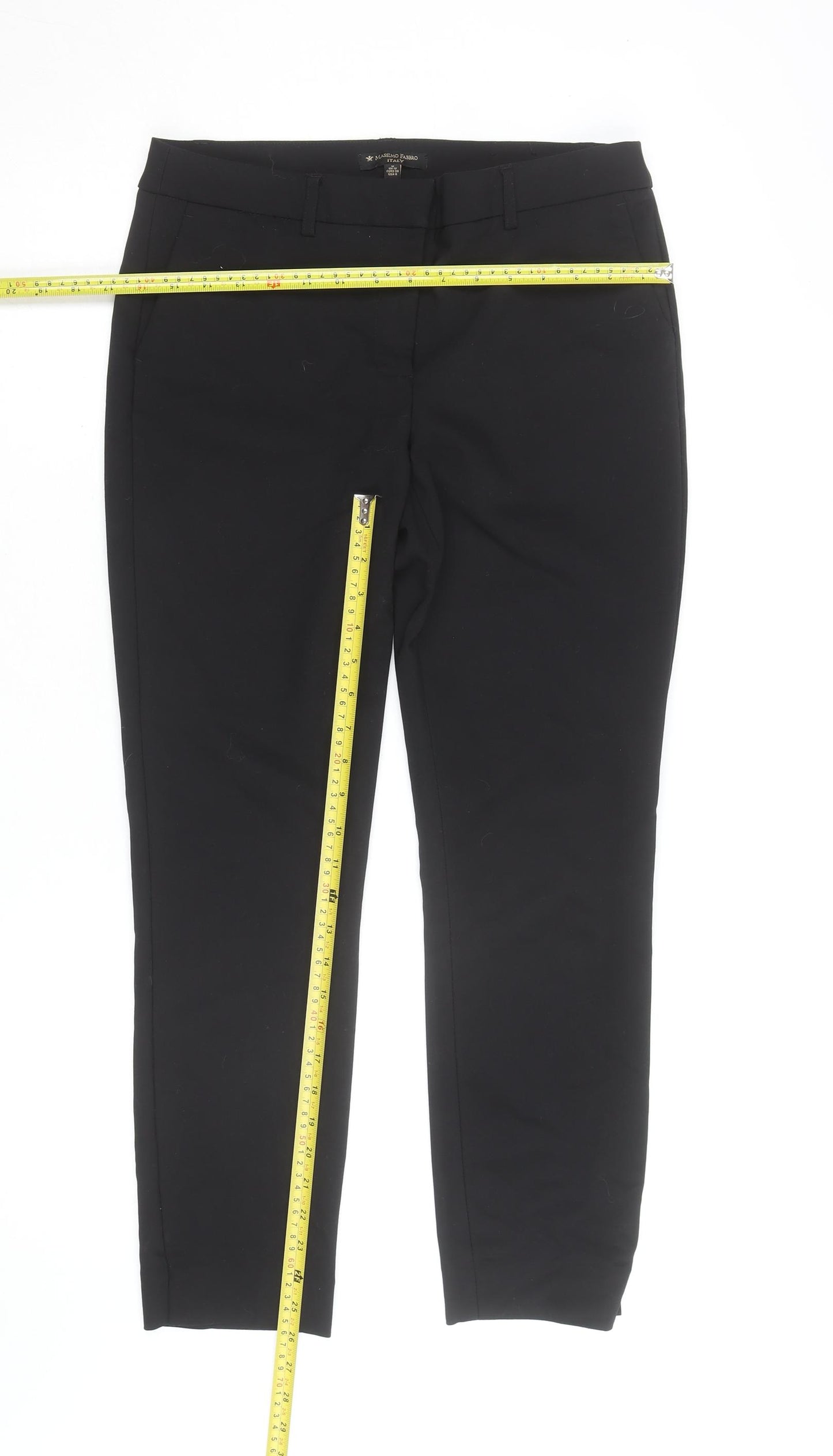 Massimo Fabbro Womens Black Slim Ankle Trousers Size 10