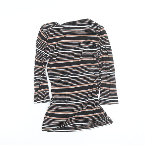 Dorothy Perkins Women's Multicoloured Stripe Wrap Top UK 10