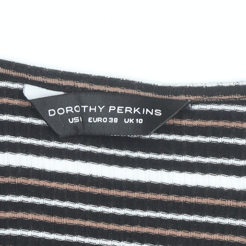 Dorothy Perkins Women's Multicoloured Stripe Wrap Top UK 10