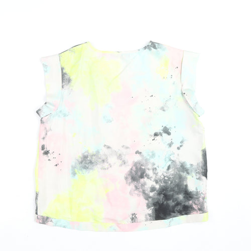 Pieces Women's Multicoloured Sleeveless Round Neck T-Shirt Size M