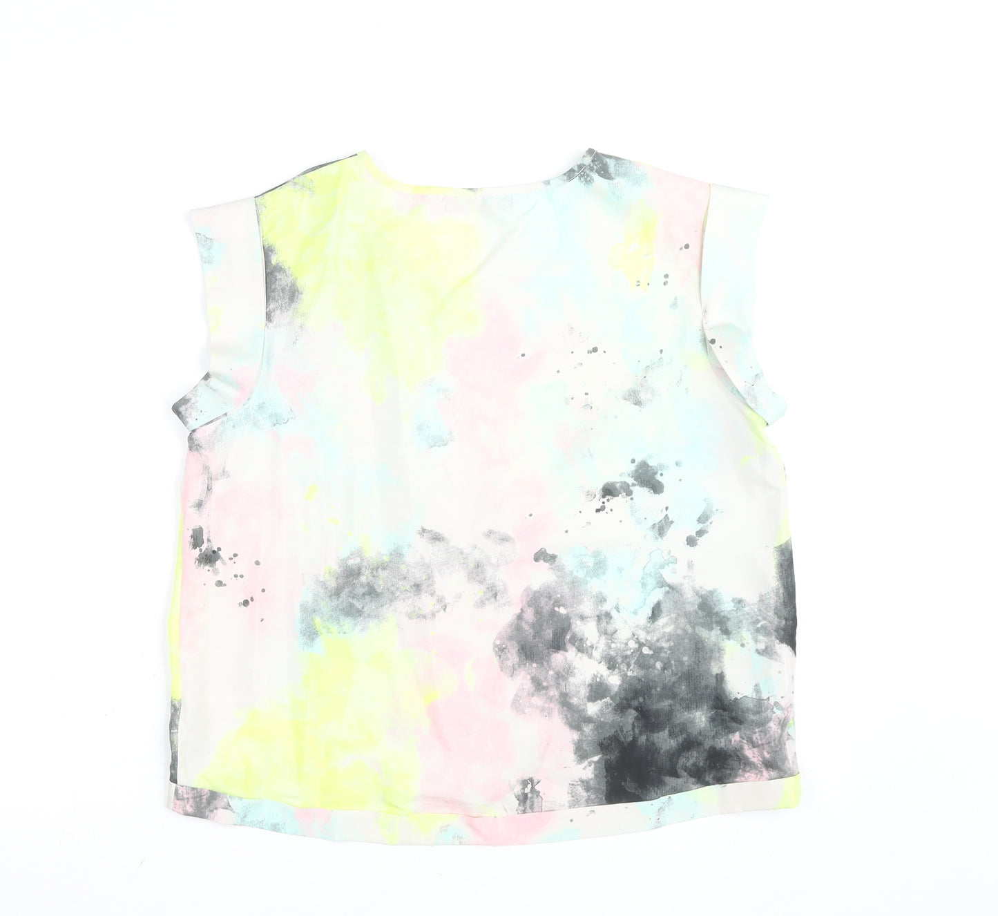 Pieces Women's Multicoloured Sleeveless Round Neck T-Shirt Size M