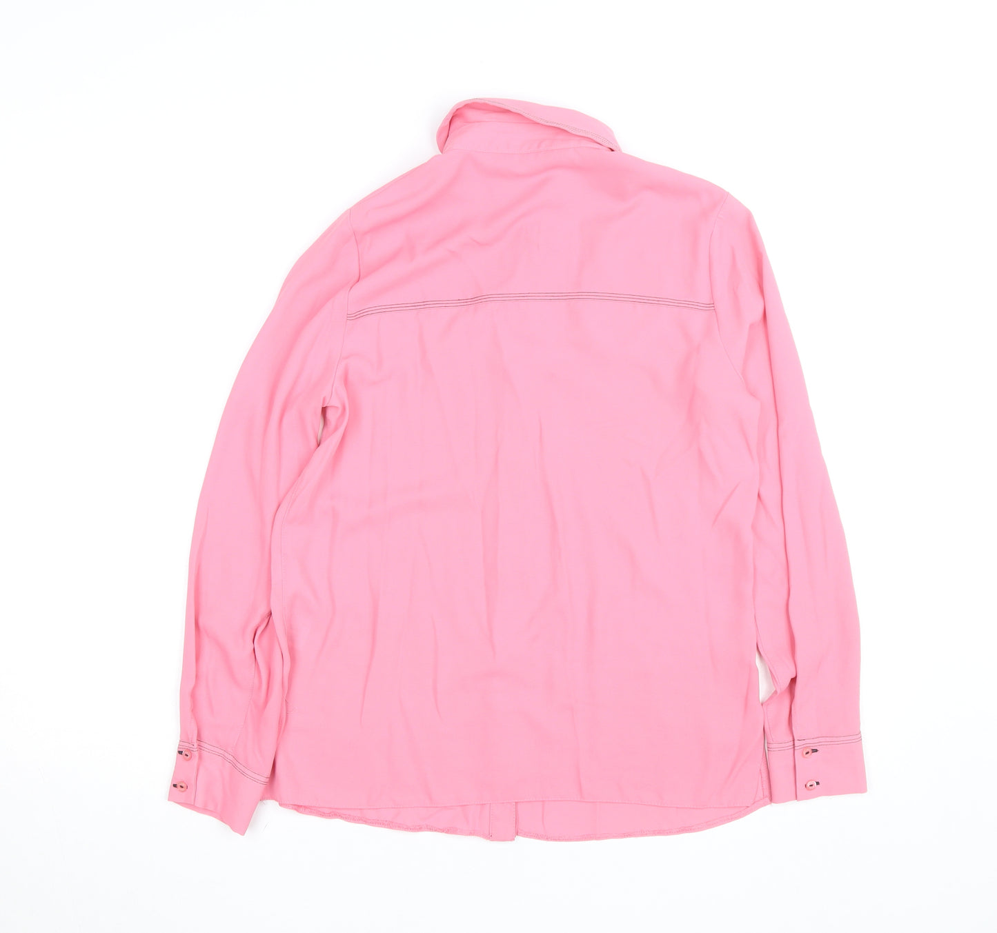 Dorothy Perkins Women Pink Size 10 Button-Up Long Sleeve Shirt