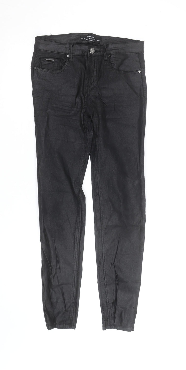 Stradivarius Women Black Skinny Jeans UK 10 Slim Fit Denim