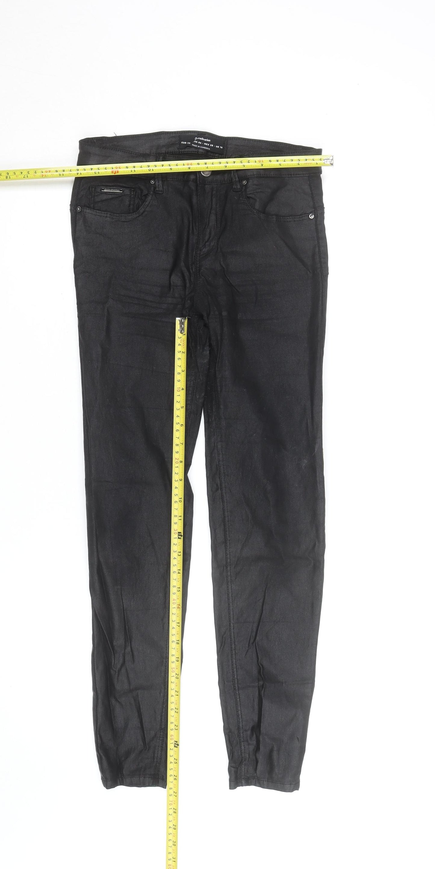 Stradivarius Women Black Skinny Jeans UK 10 Slim Fit Denim
