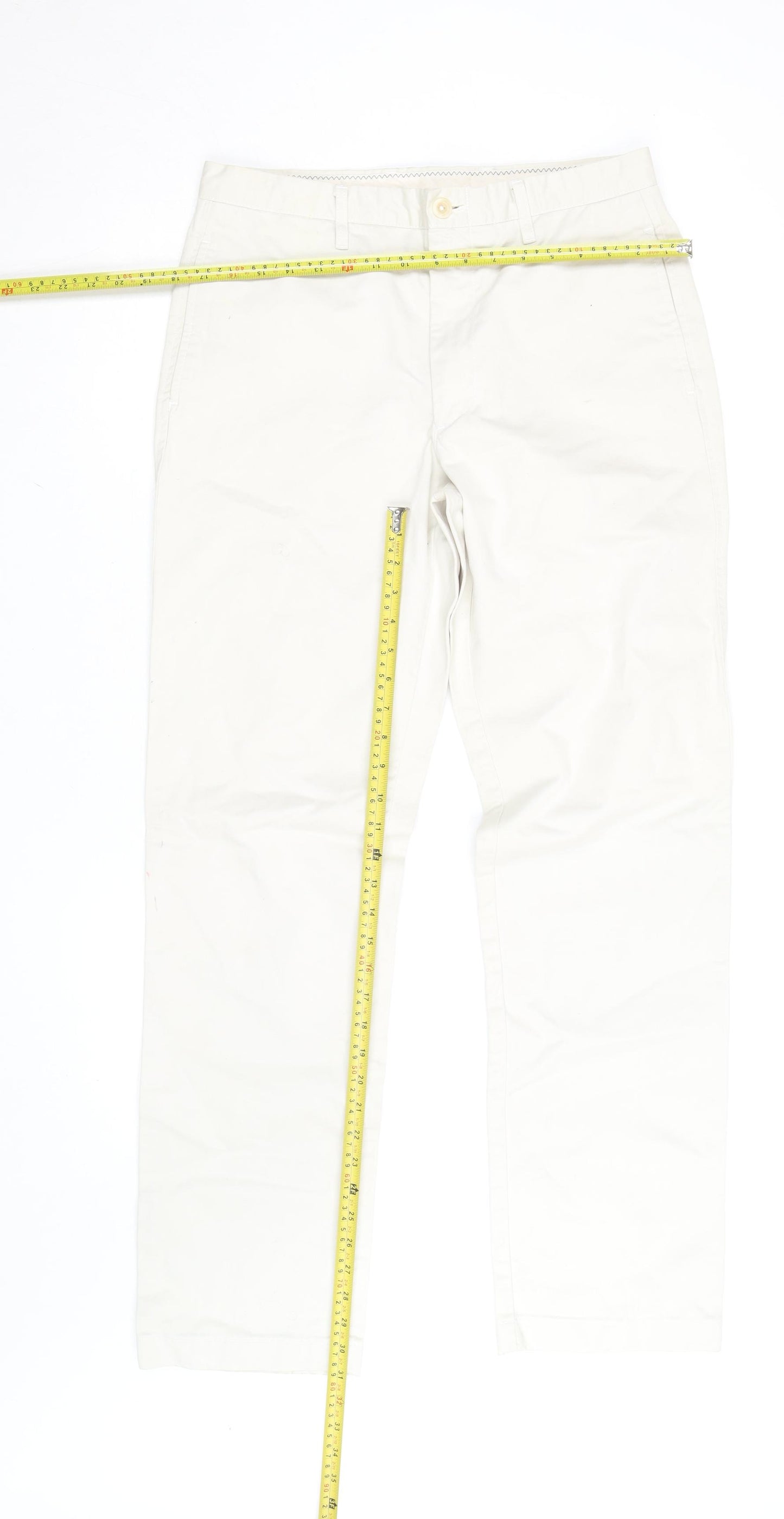 Nautica Men's Ivory Chino Trousers Size 32 Regular Cotton