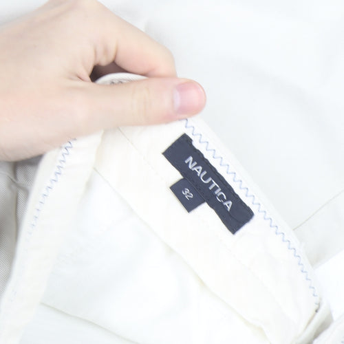 Nautica Men's Ivory Chino Trousers Size 32 Regular Cotton
