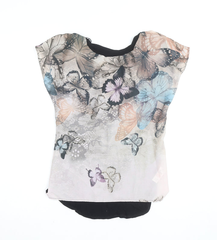 Savida Womens Multicoloured Butterfly Tunic Blouse Size 10