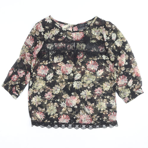 Savida Women’s Multicoloured Floral Lace Tunic Blouse Size 10