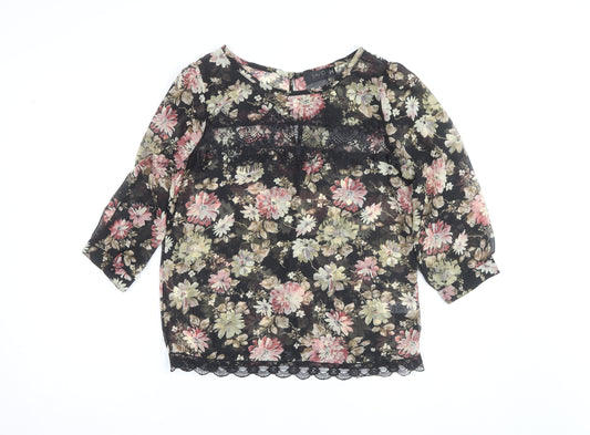 Savida Women’s Multicoloured Floral Lace Tunic Blouse Size 10