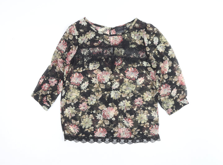 Savida Women’s Multicoloured Floral Lace Tunic Blouse Size 10