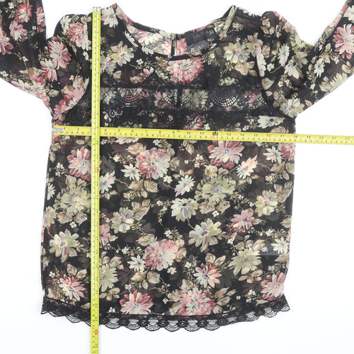 Savida Women’s Multicoloured Floral Lace Tunic Blouse Size 10