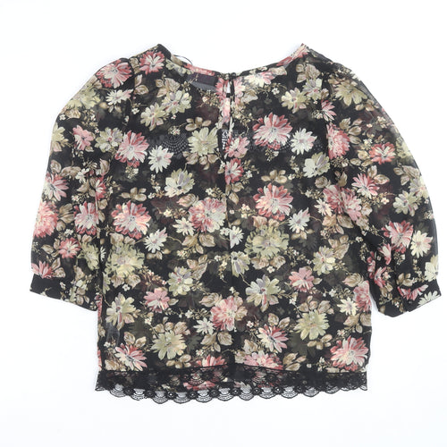 Savida Women’s Multicoloured Floral Lace Tunic Blouse Size 10