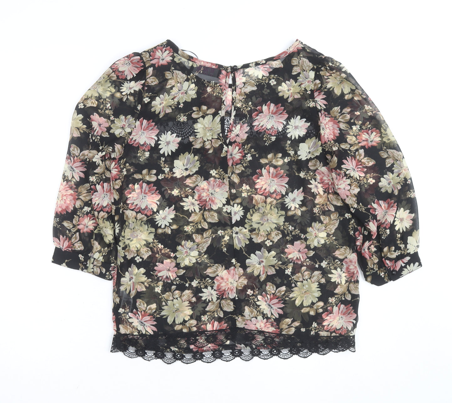 Savida Women’s Multicoloured Floral Lace Tunic Blouse Size 10