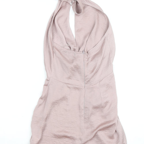 PrettyLittleThing Women’s Pink Halter Bodycon Mini Dress Size 8