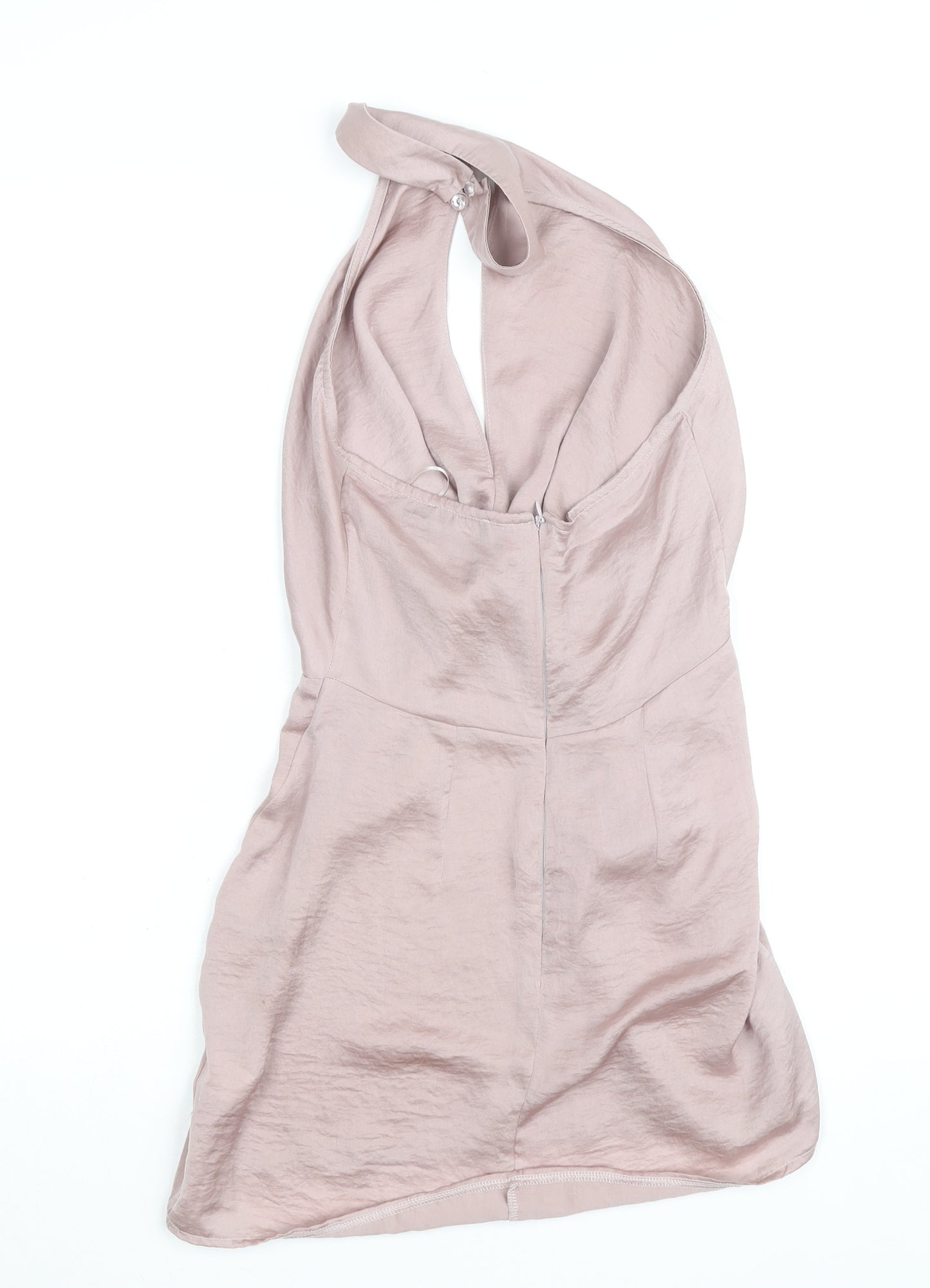 PrettyLittleThing Women’s Pink Halter Bodycon Mini Dress Size 8