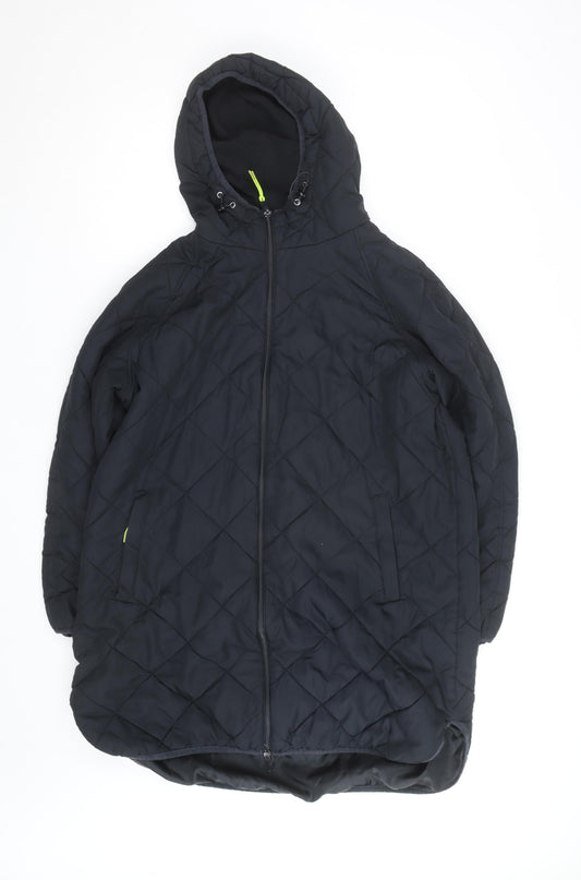 Dunnes Men’s Black Quilted Hooded Full Zip Winter Jacket L