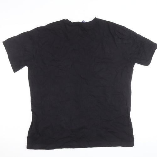 Champion Men's Black Medium Crew Neck Cotton Logo T-Shirt