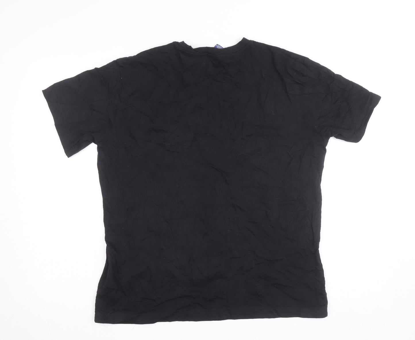 Champion Men's Black Medium Crew Neck Cotton Logo T-Shirt
