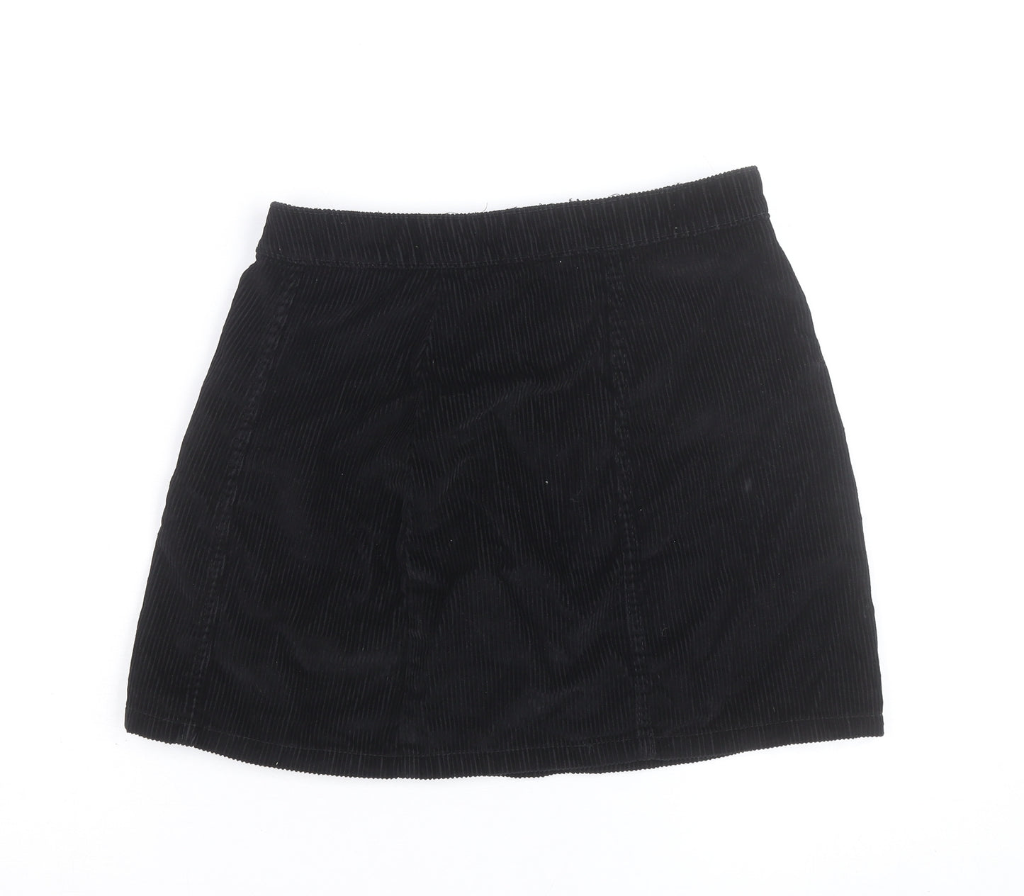 Denim Co. Women’s Black Corduroy Button Short Skirt Size 8