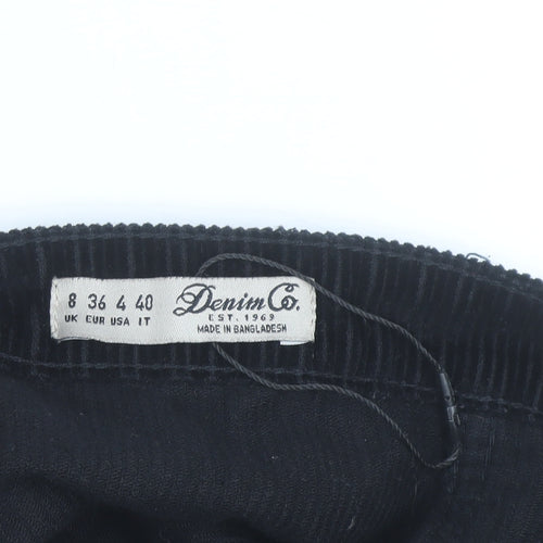 Denim Co. Women’s Black Corduroy Button Short Skirt Size 8
