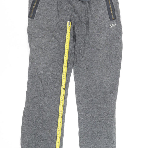 Skechers Men's Grey Jogger Sweatpants M Regular Fit Zip Pockets