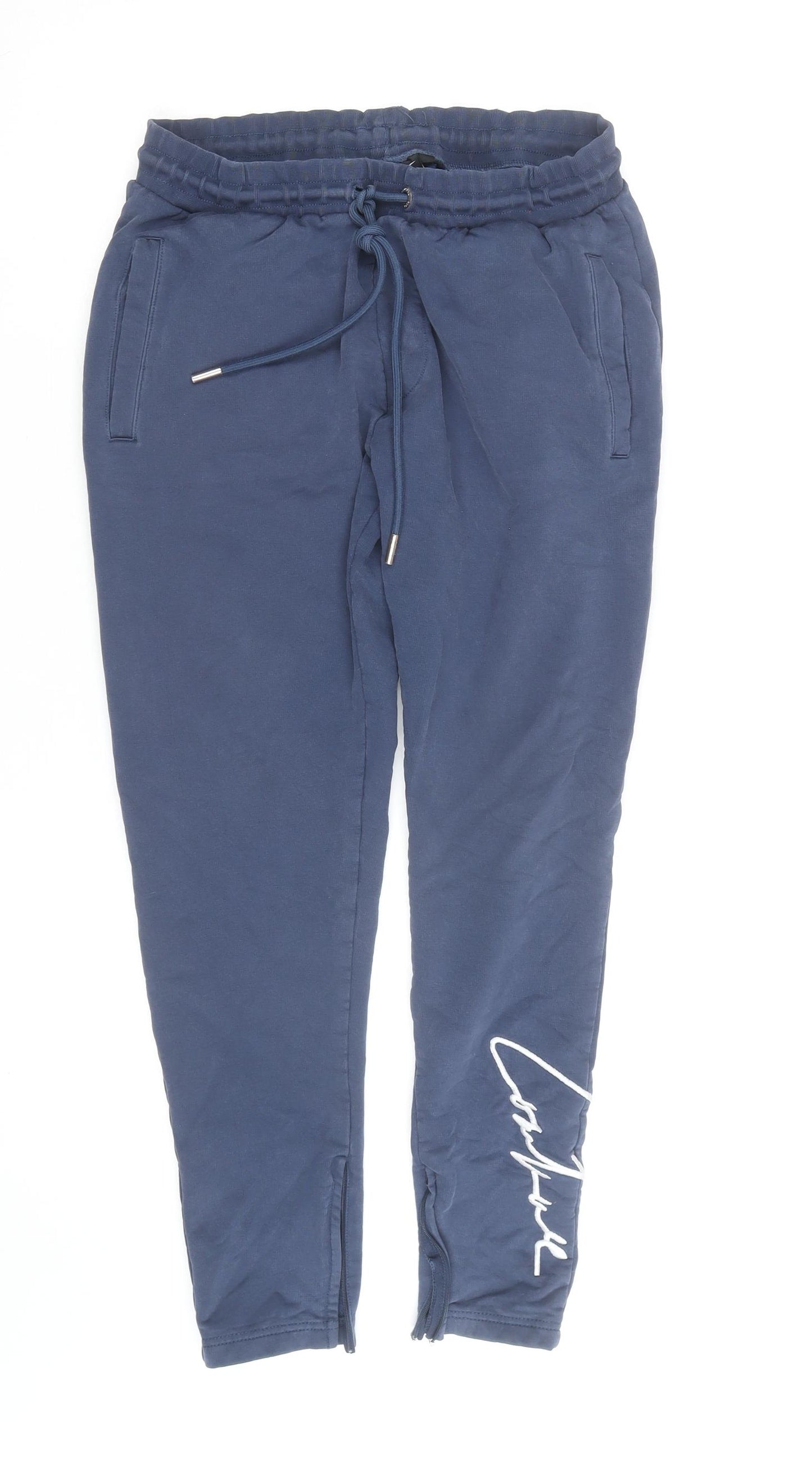 Couture Club Men's Blue Slim Fit Jogger Trousers Size M