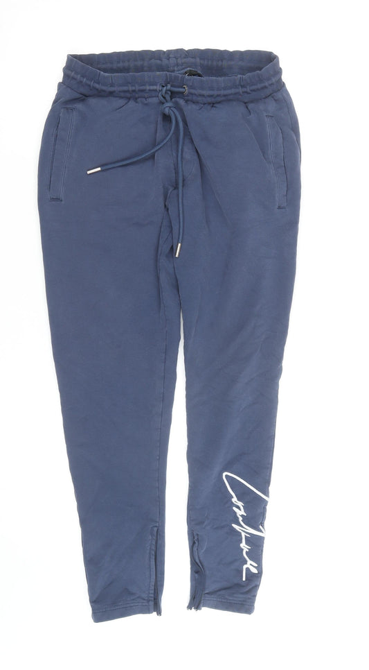 Couture Club Men's Blue Slim Fit Jogger Trousers Size M
