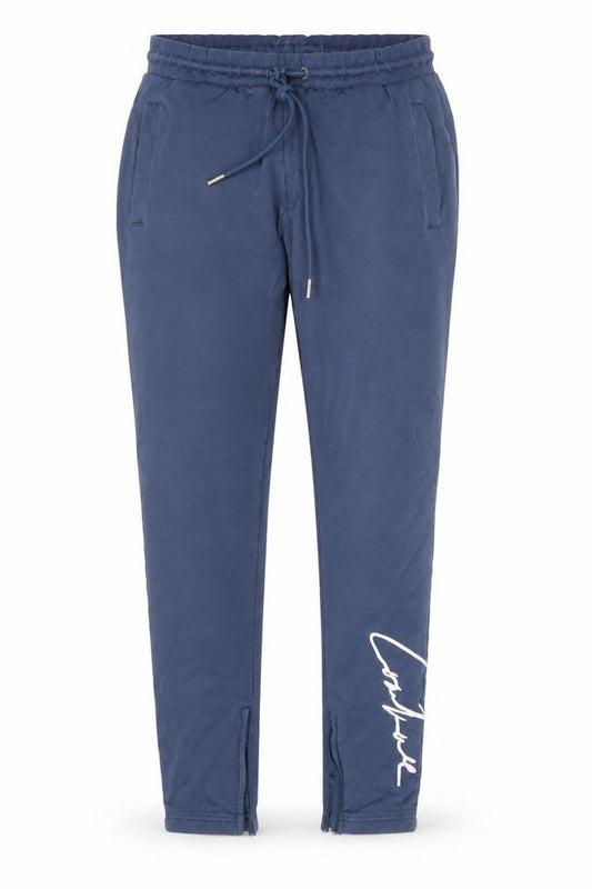 Front view of Couture Club Men's Blue Slim Fit Jogger Trousers, size M