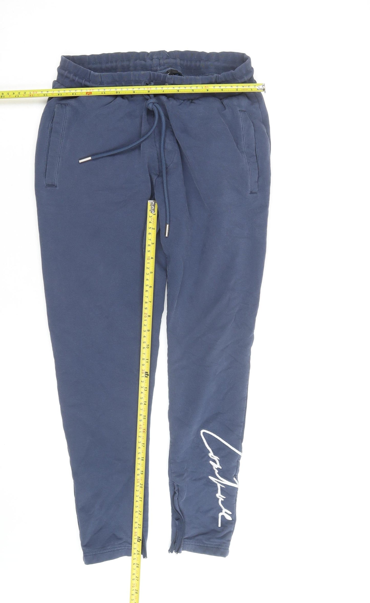 Couture Club Men's Blue Slim Fit Jogger Trousers Size M