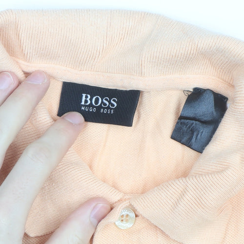 Hugo Boss Men’s Beige Cotton Polo Shirt Size L Regular Fit