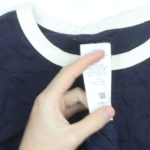 Fred Perry Men’s Blue Cotton Crew Neck T-Shirt Size M Retro Sports Style