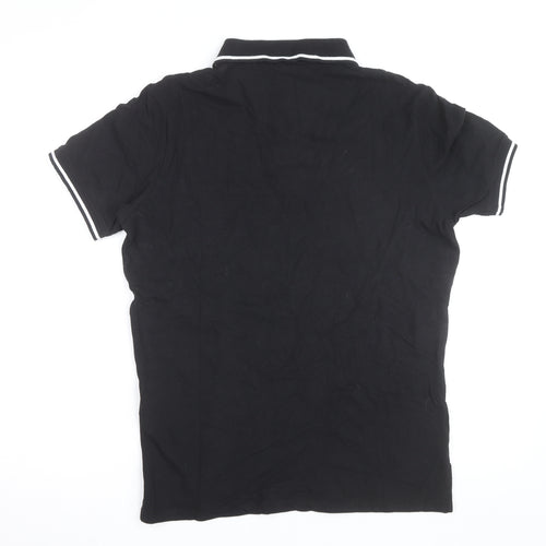 Just Cavalli Men's Black Polo Shirt Size L Cotton Stretch Designer