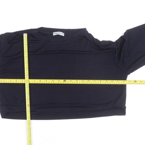 The Casual Company Women's Black Cropped Long Sleeve T-Shirt L