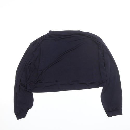 The Casual Company Women's Black Cropped Long Sleeve T-Shirt L