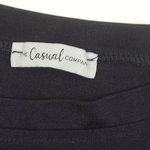 The Casual Company Women's Black Cropped Long Sleeve T-Shirt L