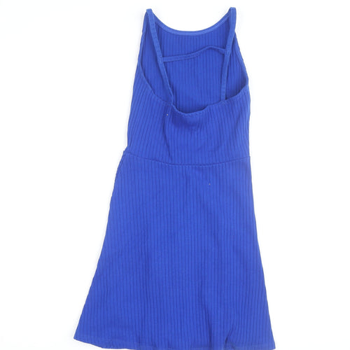 Topshop Petite Blue Fit & Flare Sleeveless Knit Dress Size 6