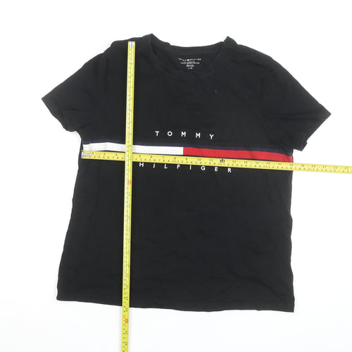 Tommy Hilfiger Women’s Black Relaxed Fit Cotton Logo T-Shirt L