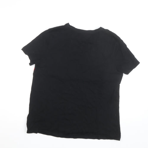 Tommy Hilfiger Women’s Black Relaxed Fit Cotton Logo T-Shirt L