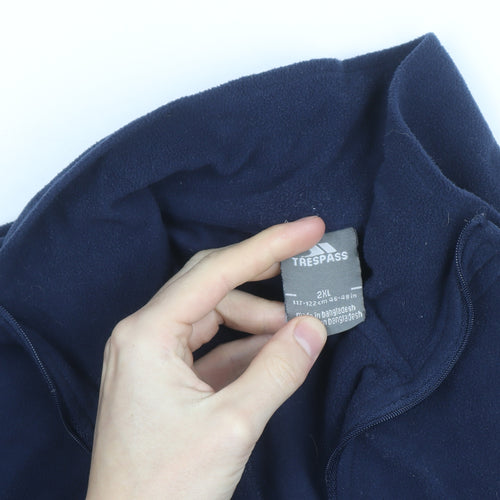Trespass Men's Blue 2XL Fleece 1/2 Zip Activewear Jacket