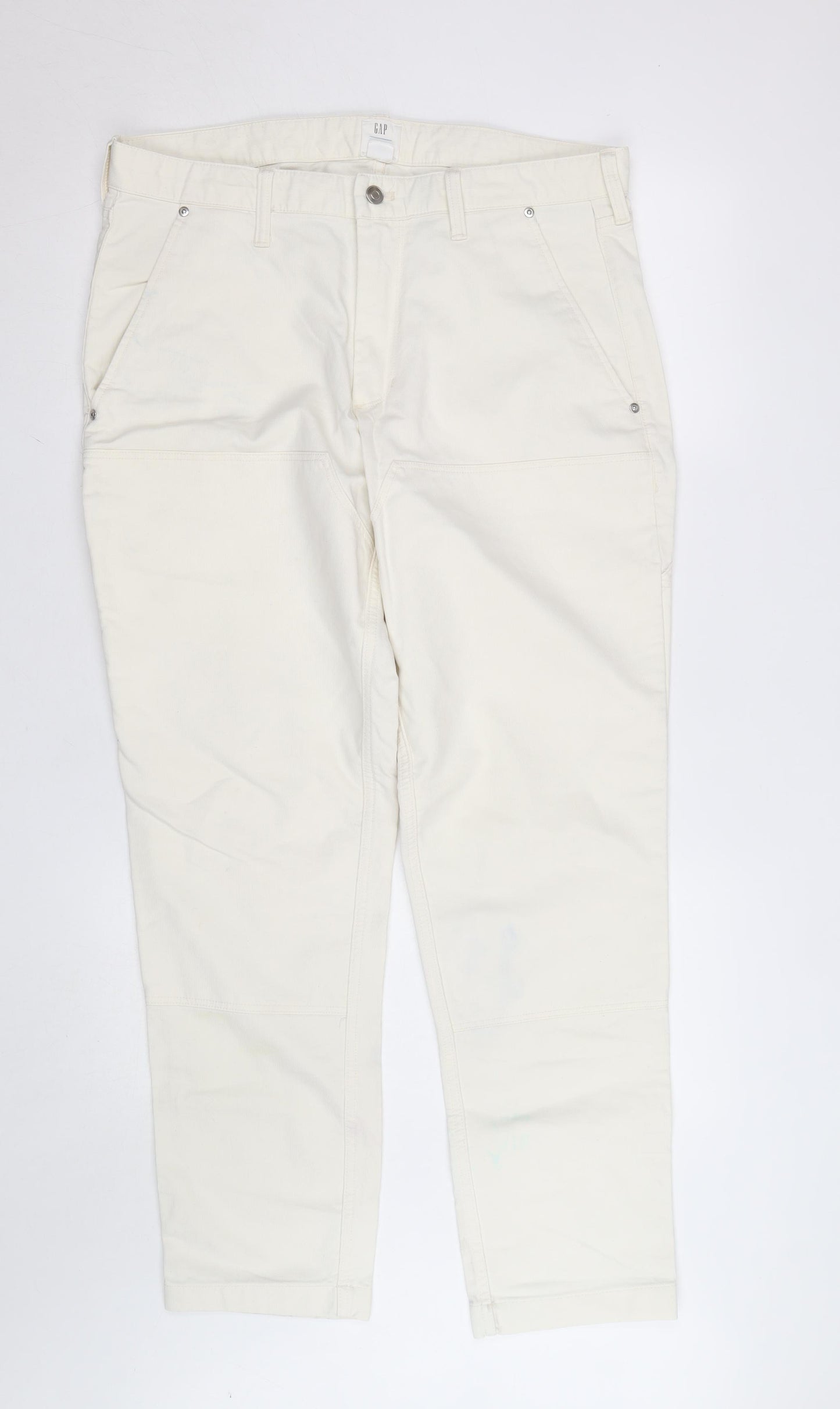 GAP Men’s Beige Cargo Trousers Size 34x32 Cotton Blend Workwear