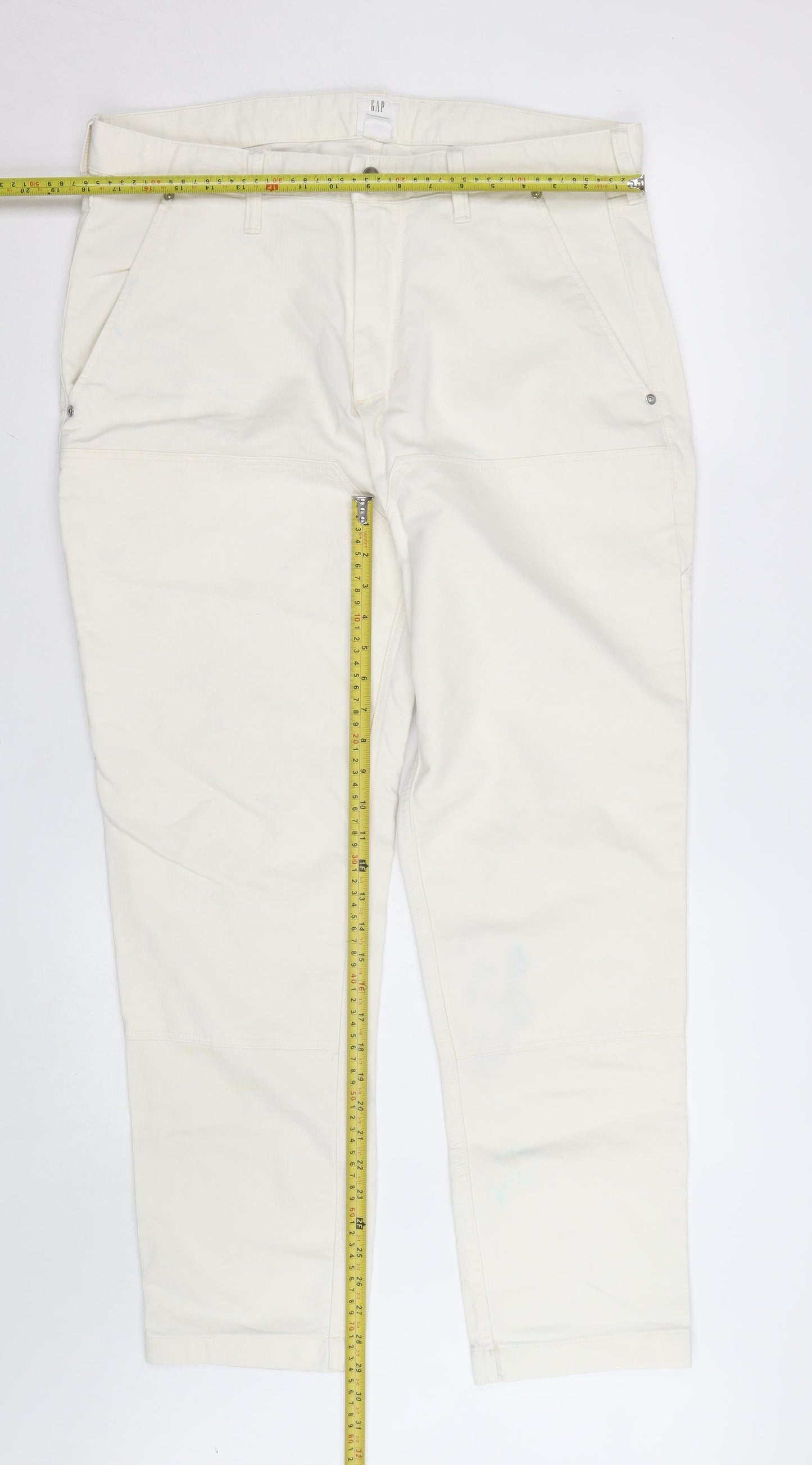 GAP Men’s Beige Cargo Trousers Size 34x32 Cotton Blend Workwear