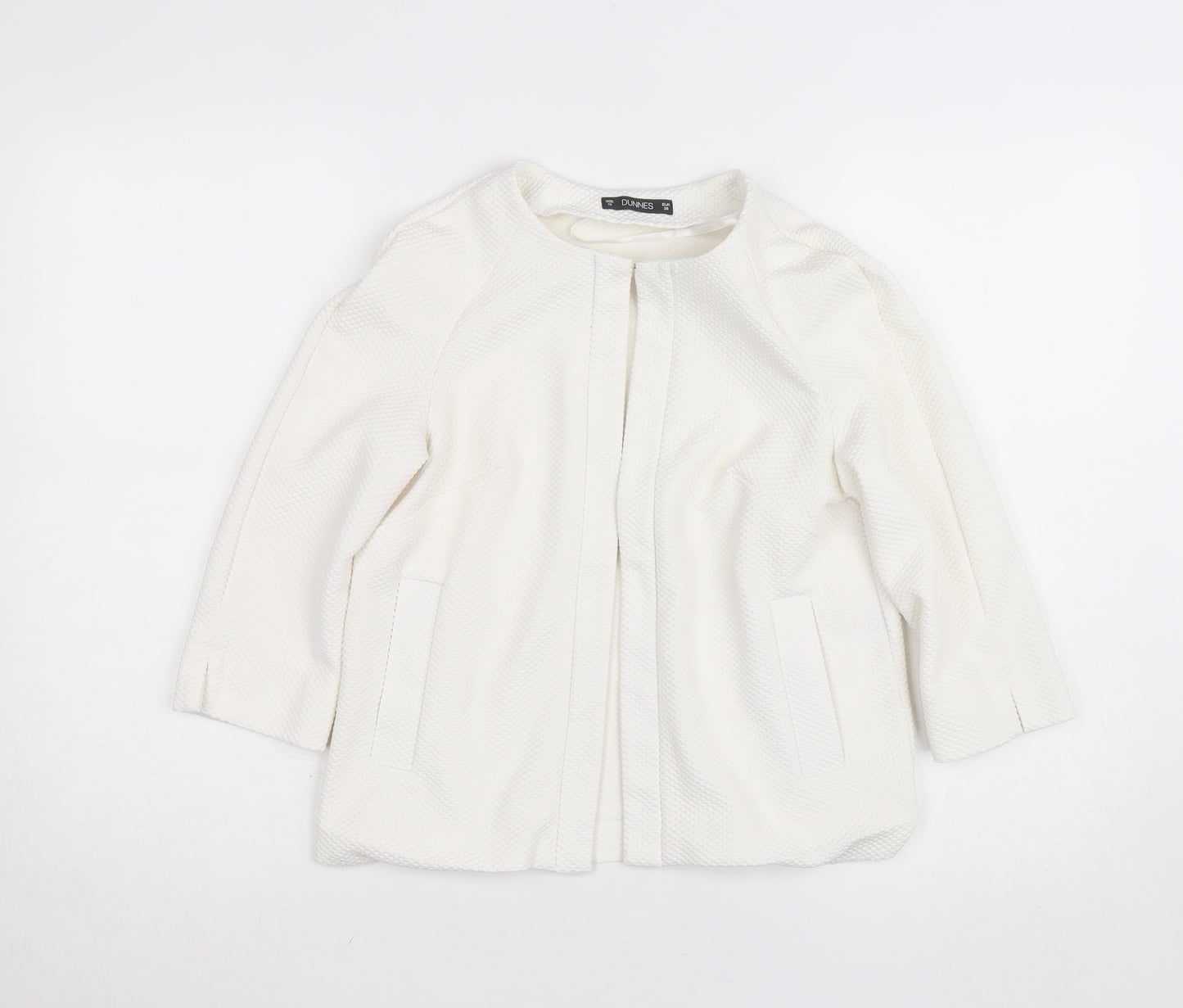 Dunnes Women’s Ivory Woven Tunic Blouse Size 10 3/4 Sleeve