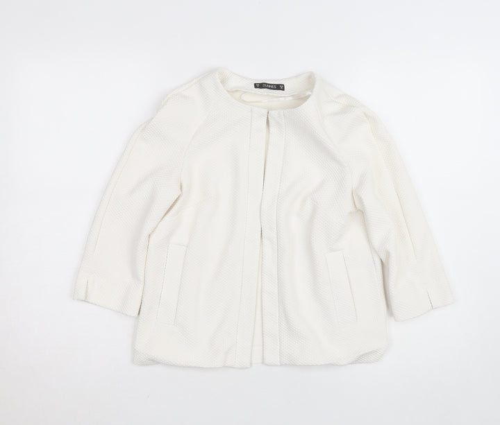 Dunnes Women’s Ivory Woven Tunic Blouse Size 10 3/4 Sleeve