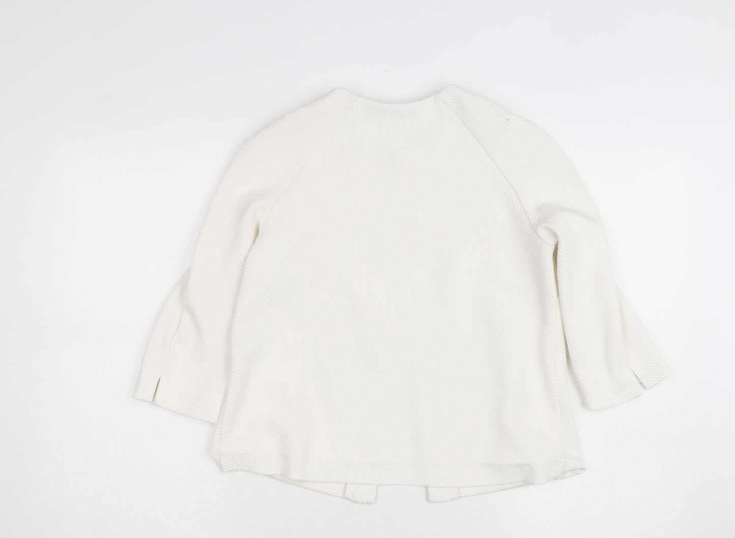 Dunnes Women’s Ivory Woven Tunic Blouse Size 10 3/4 Sleeve